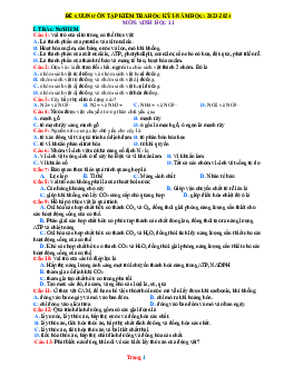 Đề cương ôn tập kiểm tra học kì I năm học 2023-2024 môn sinh học 11
