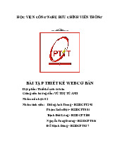 Bài tập môn Thiết kế Website cơ bản | Học viện Công Nghệ Bưu Chính Viễn Thông