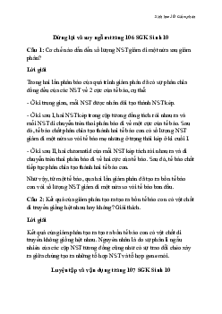 Sinh học 10 Bài 17: Giảm phân - Kết Nối Tri Thức