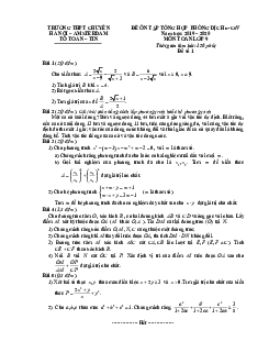 Đề ôn tập Toán 9 tháng 02/2020 trường THPT chuyên Hà Nội – Amsterdam