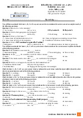 Đề cuối kỳ 1 tiếng anh 8 Trường THCS Lý Thường Kiệt - HN