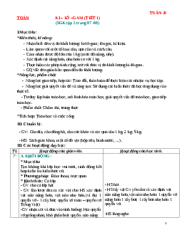 Giáo án Toán 2 sách Chân trời sáng tạo (cả năm) | Tuần 30 | Tiết 1