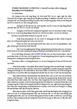 Cơ sở dữ liệu Lab8 Stored Procedure va Function - Trường Cao đẳng Quốc tế KENT