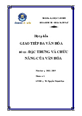 Bài thảo luận đặc trưng và chức năng của văn hóa  | Đại học Văn Hiến