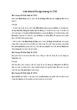 Giải Sinh 10 Ôn tập chương 5 | Chân trời sáng tạo