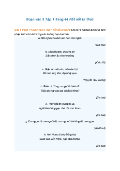 Soạn bài Thực hành tiếng Việt trang 44 | SGK Ngữ Văn 9 Kết nối tri thức (Tập 1)