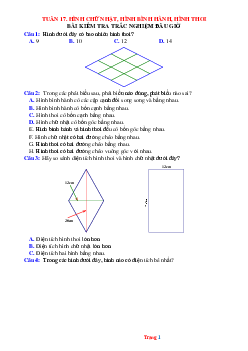 Bài tập toán 6 bộ kết nối tuần 17 hình chữ nhật hình bình hành hình thoi