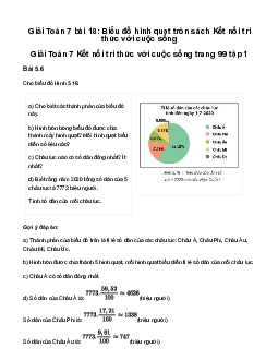 Giải Toán 7 Bài 18: Biểu đồ hình quạt tròn | Kết nối tri thức