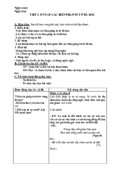 Giáo án ôn hè Ngữ văn 8 lên 9 trọn bộ