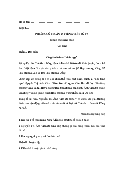 Bài tập cuối tuần tiếng Việt lớp 3 Chân trời sáng tạo Tuần 23 cơ bản
