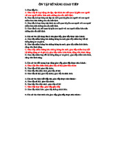 Trắc nghiệm KNGT - Ôn thi Kỹ Năng Giao Tiếp và Thư Tín Kinh Doanh