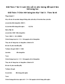 Giải Toán lớp 7 Bài 3: Làm tròn số và ước lượng kết quả | Chân trời sáng tạo