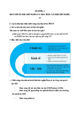 CHƯƠNG 4 Dân chủ xã hội chủ nghĩa  và nhà nước xã hội chủ nghĩa  3 môn Chủ nghĩa xã hội và khoa học  | Học viện Nông nghiệp Việt Nam