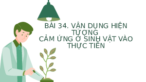 Giáo án điện tử Khoa học tự nhiên 7 bài 34 Kết nối tri thức : Vận dụng hiện tượng cảm ứng ở sinh vật vào thực tiễn