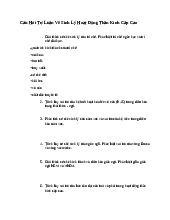 Câu Hỏi Tự Luận Về Sinh Lý Hoạt Động Thần Kinh Cấp Cao