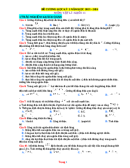 Đề cương ôn tập học kỳ 2 môn Vật lí 11 sách Kết nối tri thức (có đáp án)