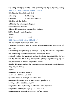 Giải SBT Lý 9 bài 14: Bài tập về công suất điện và điện năng sử dụng