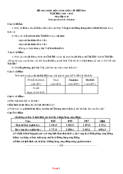 Đề thi hsg địa lí 10 cấp trường 2022 (có đáp án)