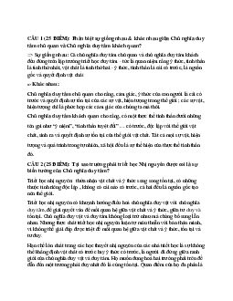 Phân biệt sự giống nhau & khác nhau giữa chủ nghĩa duy tâm chủ quan và chủ nghĩa duy tâm khách quan?