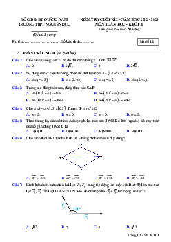 Đề cuối học kì 1 Toán 10 năm 2022 – 2023 trường THPT Nguyễn Dục – Quảng Nam