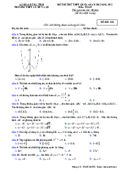 Đề thi thử Toán THPTQG 2019 lần 1 trường Cù Huy Cận – Hà Tĩnh