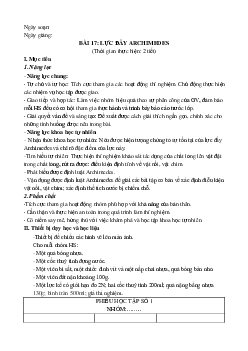 Giáo án Khoa học tự nhiên 8 Bài 17: Lực đẩy Archimedes | Kết nối tri thức