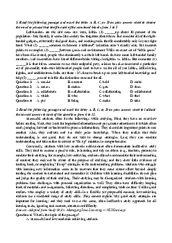 Top 100 bài đọc hiểu + đục lỗ