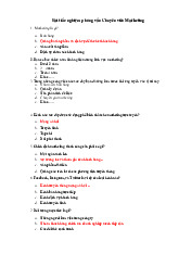 Bài trắc nghiệm phỏng vấn Chuyên viên Marketing môn Quản lý kinh doanh  | Trường đại học kinh doanh và công nghệ Hà Nội