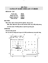 Bài 2 Khảo sát Diode chỉnh lưu và Zener - Vật lí bán dẫn | Trường Đại học Bách khoa Thành phố Hồ Chí Minh