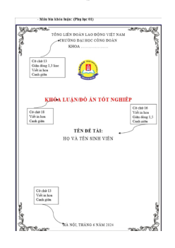 Form chuẩn đồ án tốt nghiệp | Đại học Công Đoàn