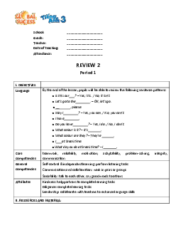 Review 2 | Giáo án Tiếng Anh 3 | Global Success