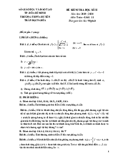 Đề thi học kì 2 Toán 11 năm 2019 – 2020 trường chuyên Trần Đại Nghĩa – TP HCM