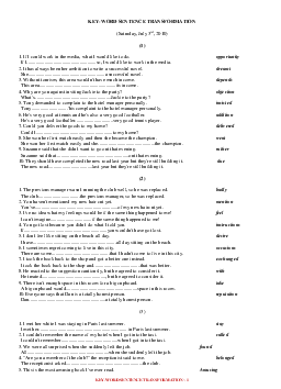 Key-word Sentence Transformation Ôn Thi Chuyên Anh Mức Độ TB-khá