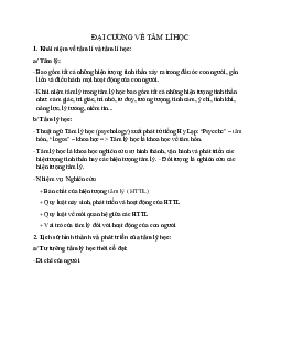 Đại cương về Tâm lí học