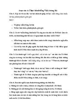 Soạn bài Thực hành tiếng Việt trang 16 - Cánh Diều 6