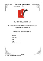 BÀI THU HOẠCH DIỄN ÁN MÔN: KỸ NĂNG CƠ BẢN CỦA LUẬT SƯ | Môn Pháp luật đại cương | Đại học Quốc Tế Hồng Bàng