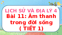 Giáo án điện tử Khoa học 4 Bài 11 Chân trời sáng tạo: Âm thanh trong cuộc sống