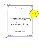 Dàn ý Tiểu Luận Môn Phương pháp nghiên cứu khoa học | Đại học Quảng Nam