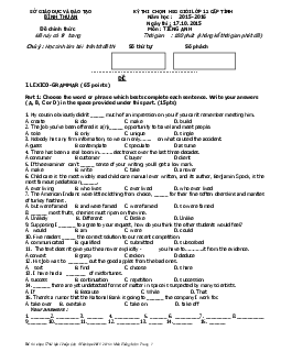 Đề thi chọn đội tuyển dự thi HSG quốc gia lớp 12 THPT tỉnh Bình Thuận năm 2015 - vòng tỉnh