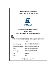 Báo cáo kết thúc môn phân tích thiết kế hệ thống thông tin | Trường đại học Điện Lực