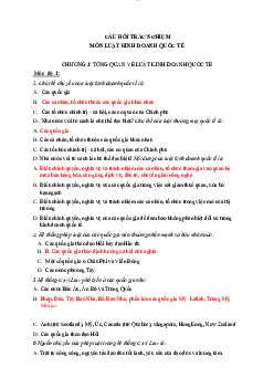 100 câu hỏi trắc nghiệm Luật KDQT có đáp án | Trường Đại học Thủy Lợi
