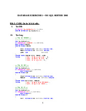 Bài Tập Cơ Sở Dữ Liệu MS SQL Server - Các Bài Tập Thực Hành