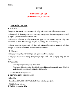 Giáo án dạy thêm Ngữ văn lớp 7 chân trời sáng tạo học kỳ 1