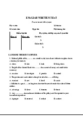 Đề thi viết tiếng Anh thử nghiệm | Tiếng anh chuyên ngành 1 | Học viện Tài chính