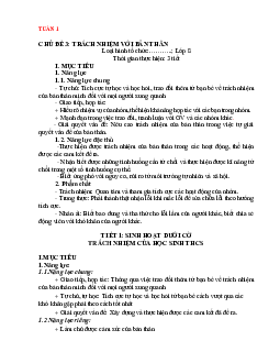 Giáo án Hoạt động trải nghiệm 8 Chủ đề 3: Trách nhiệm với bản thân | Kết nối tri thức