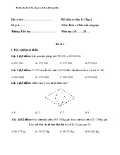 Đề thi học kỳ 2 môn Toán lớp 4 năm học 2024 - 2025 | Bộ sách Chân trời sáng tạo