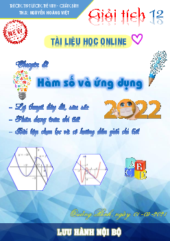 Chuyên đề hàm số và ứng dụng – Nguyễn Hoàng Việt Toán 12