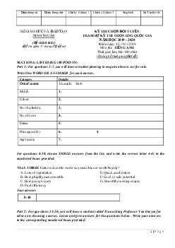 Đề thi chọn học sinh giỏi lớp 12 THPT và đội tuyển dự thi học sinh giỏi Quốc gia THPT tỉnh Ninh Thuận năm học 2019-2020