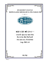 Báo cáo đồ án C++ Quản lý sinh viên môn Công nghệ thông tin  | Trường đại học kinh doanh và công nghệ Hà Nội