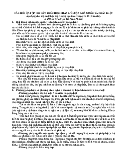 Đề cương Chương trình đào tạo Chất lượng cao học phần Lý luận Nhà nước và Pháp Luật